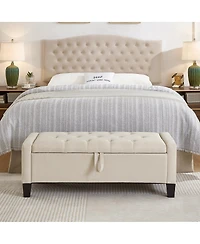 Streamdale Furniture Storage Ottoman Bench with Safety Hinge