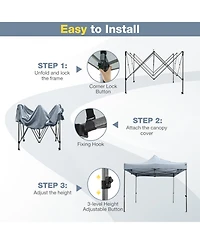 Mecale 10x10 ft Pop-Up Canopy Gazebo with Wheeled Carry Bag