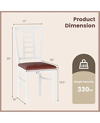 Sugift Pu Leather Upholstered Wood Dining Chairs Set of 2