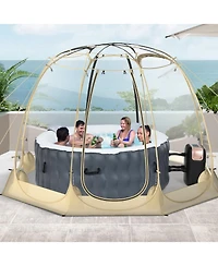 Sugift 8.5 ft x 8.5 ft Transparent Pvc Pop Up Bubble Tent Screen House