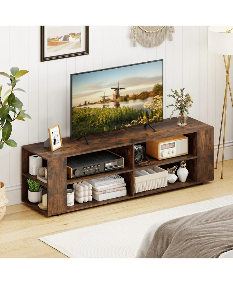 Gouun 8-Shelf Open Entertainment Center for TVs up to 65 inch