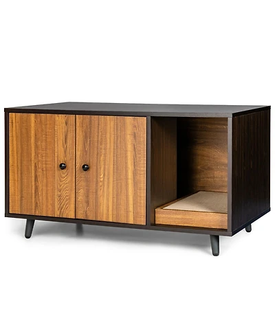 Cozito Cat Litter Box Enclosure 20x20x35 in Divider Double Door