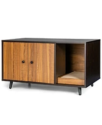 Cozito Cat Litter Box Enclosure 20x20x35 in Divider Double Door