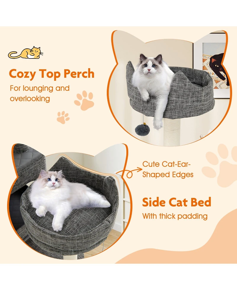Cozito Cat Tree 71 in Multi-Level Large with Scratching Posts