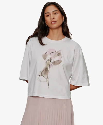 Sanctuary Women's Belle Artist Crewneck Oversized Cotton T-Shirt