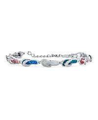 Bling Jewelry Tropical Vacation Beach Multi Color Flip Flop Sandal Created Synthetic Opal Bracelet