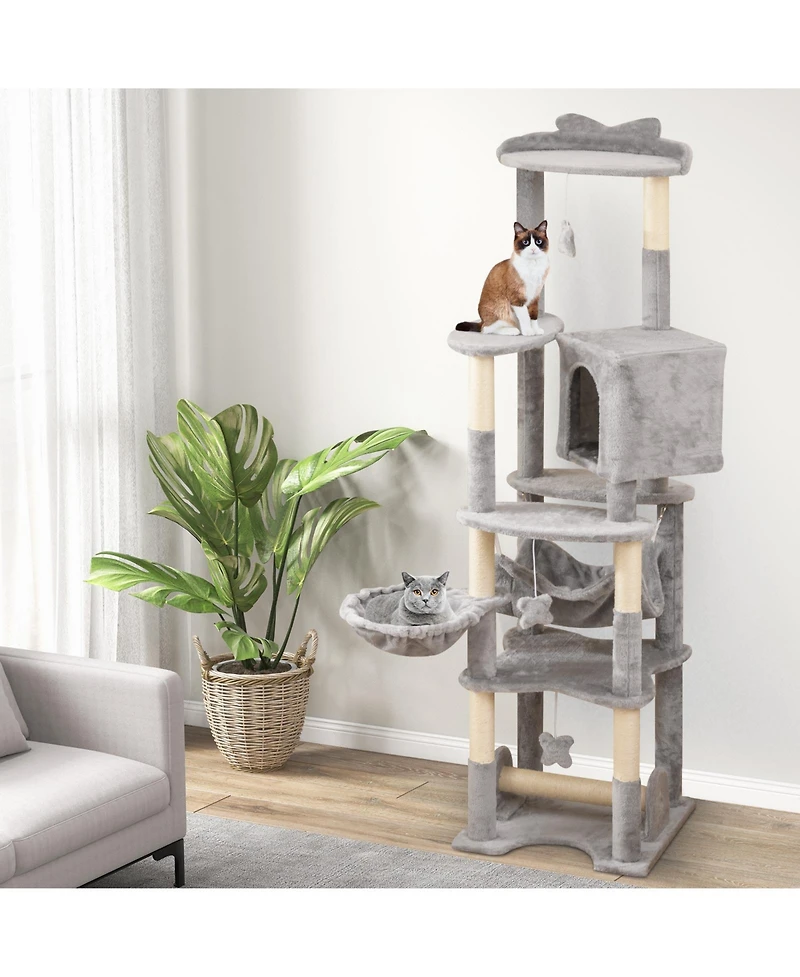 Cozito Cat Tree 69 in Multi-Level with Top Perch and Cozy Condo