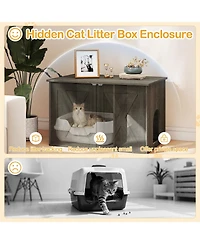 Cozito Hidden Cat Litter Box Enclosure 31.5 in with Divider