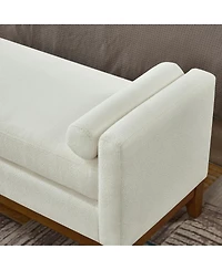 Streamdale Furniture Boucle Upholstered Ottoman/Bench with Pillows