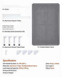 Gouun Portable Raised Dog Cot Size L, 42 x 30 Inch Elevated Pet Bed with 88 lbs Capacity Aluminum Frame