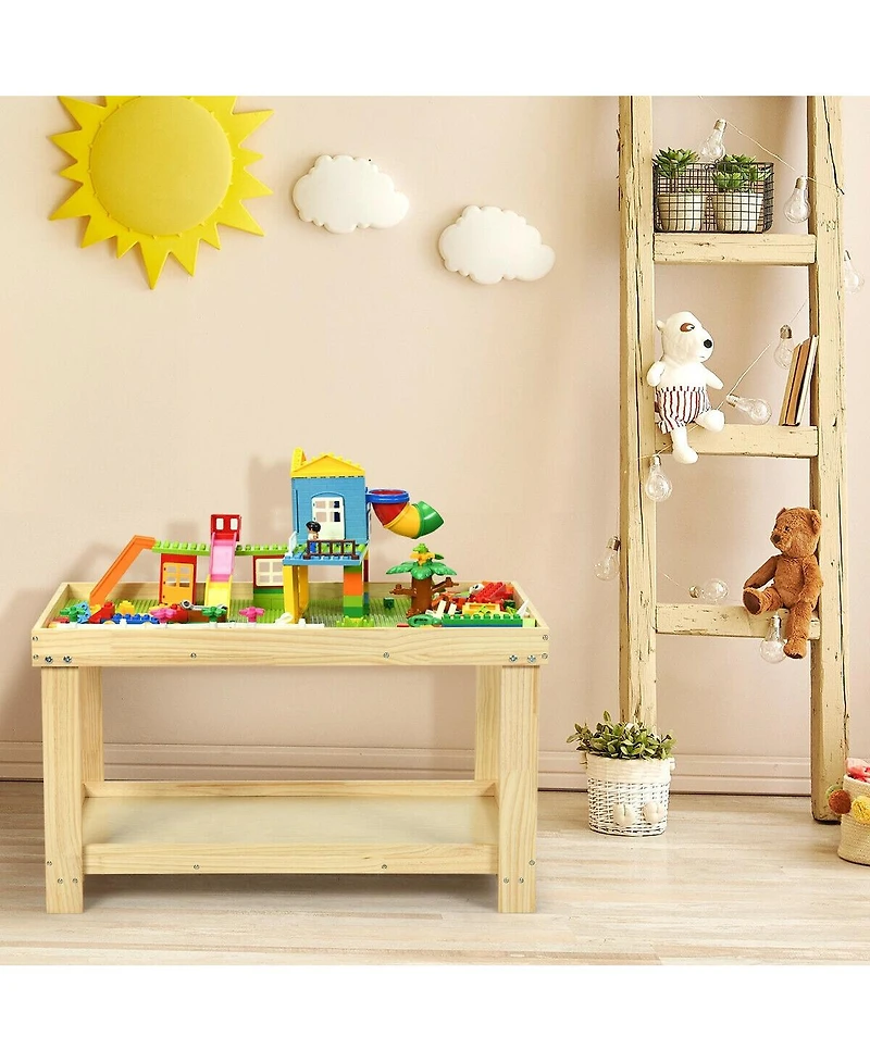 Gouun Solid Wood Kids Multifunctional Activity Play Table