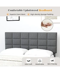Gouun Rubberwood Platform Bed Frame with Headboard and Adjustable Headboard