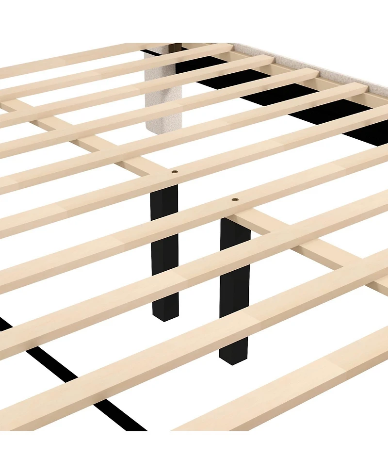 Sugift Bed Frame with Storage Drawer and Vertical Channel Headboard