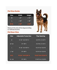 Cozito Dog Door for Sliding Glass 91-96 inches Xl Flap Aluminum