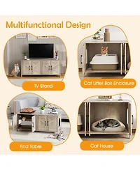 Cozito Cat Litter Box Enclosure 48-inches Barn Door for 2 Cats