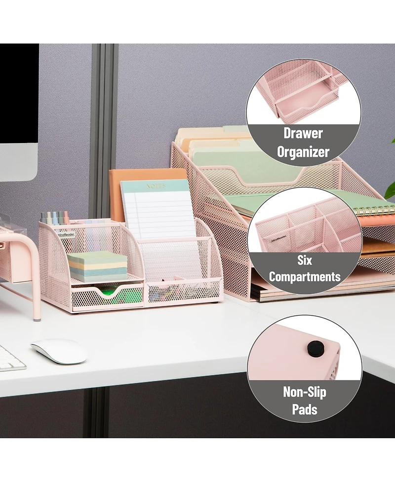 Gnuadz Desktop Organizer Metal Mesh Office File Storage Mail Holder