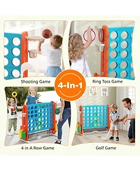 Slickblue Jumbo Connect Game with Ring Toss and Basketball Hoop Set