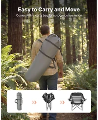 Mecale Oversized Padded Camping Chair 450 lbs with Dual Cup Holders