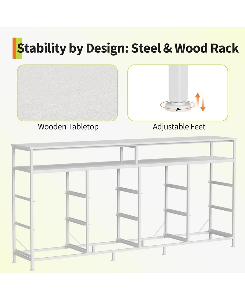 gaomon Bedroom or Living Room 12 Drawer Dresser Tv Stand, Fabric Storage Organizer with Open Shelves.