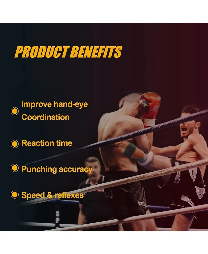 Hikeen Boxing Reflex Ball Mma Boxing Equipment 2 Difficulty Levels Adjustable for Adults and Kids Agility Training Punching Speed