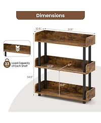 Sugift 3-Tier Bookshelf with Anti-Tipping Kit and Industrial Storage Unit for Living Room