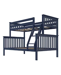 Max & Lily Bunk Bed Twin over Full Size, Solid Wood Beds with Ladder for Kids