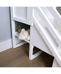 Max & Lily Twin Low Loft Bed with Staircase