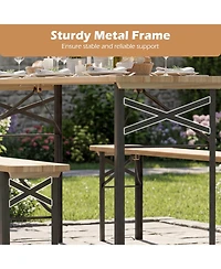 Slickblue Folding Picnic Table with Benches for 6 Portable Camping Table