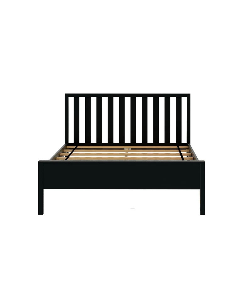 Max & Lily Scandinavian Bed Frame, Solid Wood Platform with Headboard for Kids