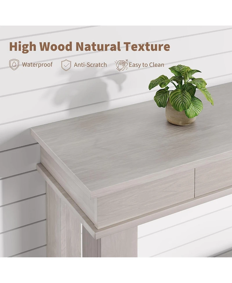 gaomon 54-Inch Long Console Table with Drawers, Wooden Rectangular Entryway Table w/Open Storage Shelf, Sofa Table Behind Couch