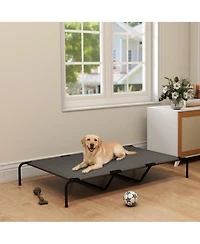 Aostirmotor Large Elevated Dog Bed. Breathable mesh, sturdy steel frame, ideal for outdoor and indoor use. 60"L, perfect for large breeds