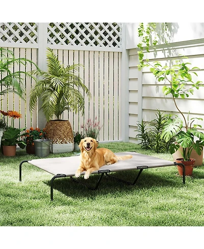 Aostirmotor Large Elevated Dog Bed Breathable mesh, sturdy steel frame, ideal for outdoor and indoor use. 60"L, perfect for large breeds