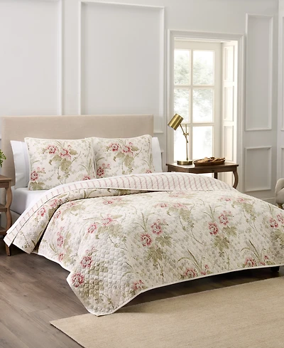 Waverly Stonington Cotton 3-Pc. Quilt Set, Queen