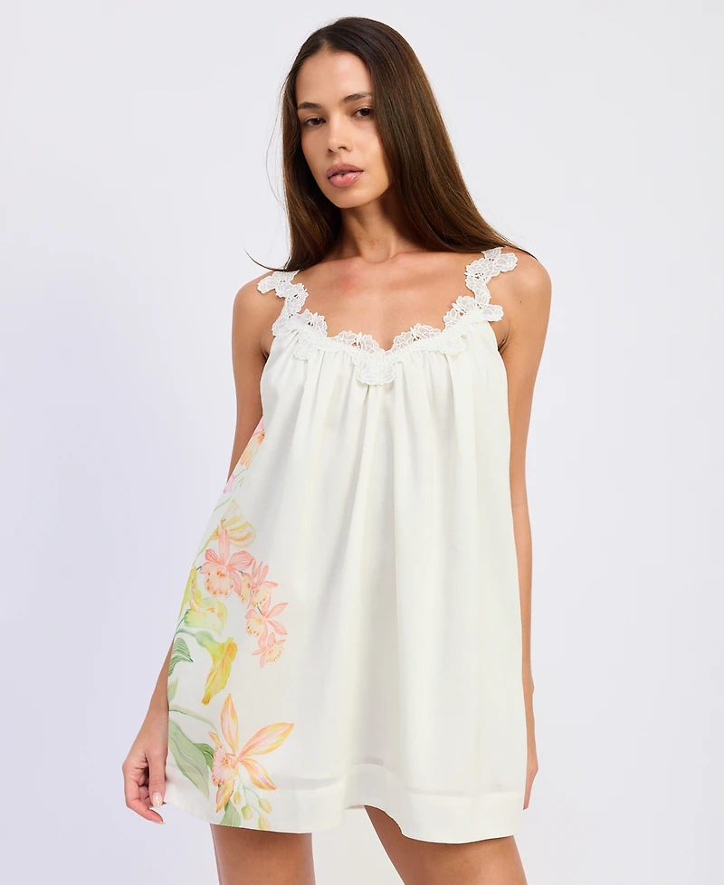 En Saison Women's Sleeveless V-Neck Mini Dress