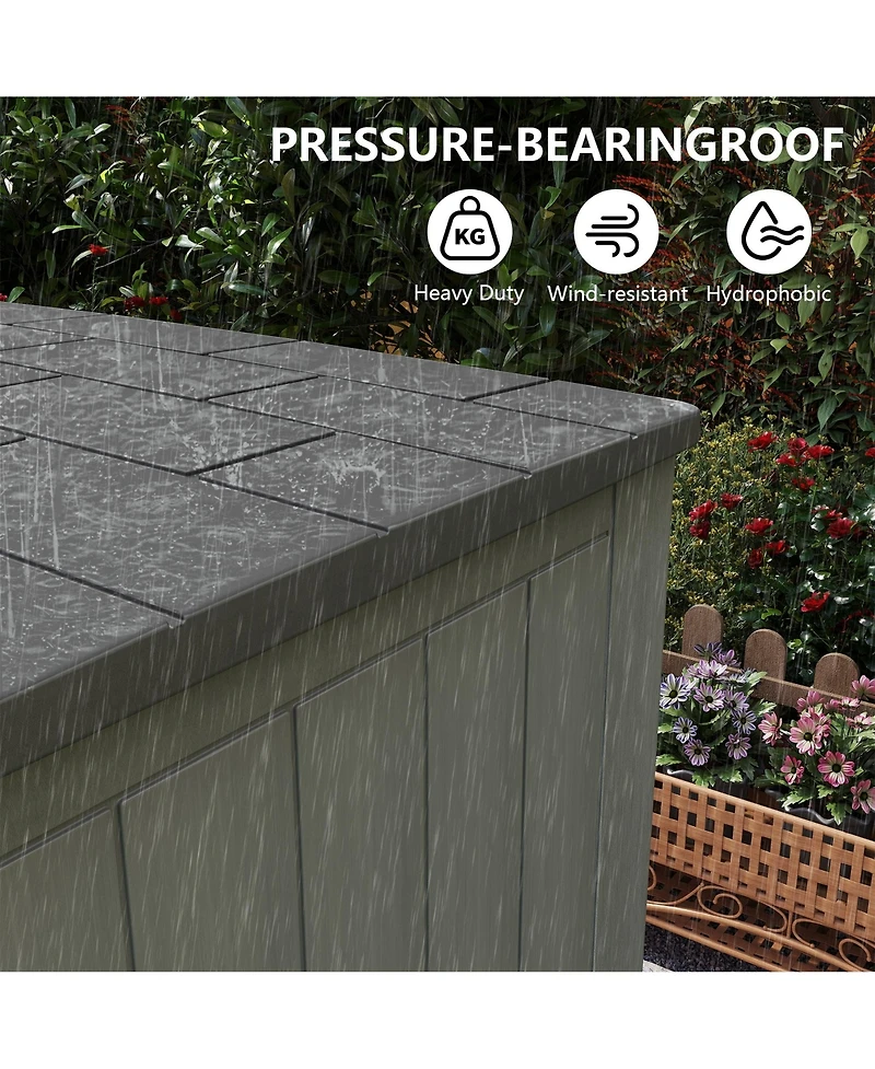 Decksplore 6 Ft. W X 3.5 Ft. D Durable Resin Outdoor Storage Shed With Floor And Double Doors