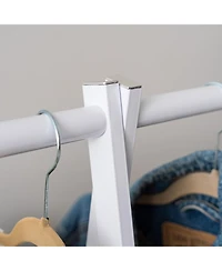 Iris Usa Clothes Rack for Hanging Clothes with Shelf, Freestanding Clothing Rack, Easy to Assemble Garment Rack, Metal, Sturdy Design, Multipurpose