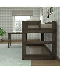 Max & Lily Solid Wood Loft Bed with Desk, Modern Farmhouse High Twin Loft Bed For Kids
