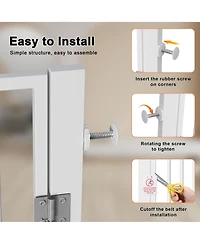 Aostirmotor 61" Extra Tall Pet Gate, adjustable built-in cat door, pressure mount no drilling, ideal for doorways and kitchen