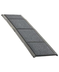 Aostirmotor 71" Folding Dog Ramp for Cars, Suv and Truck. Non-slip felt surface, supports up to 250lbs, portable design, ideal