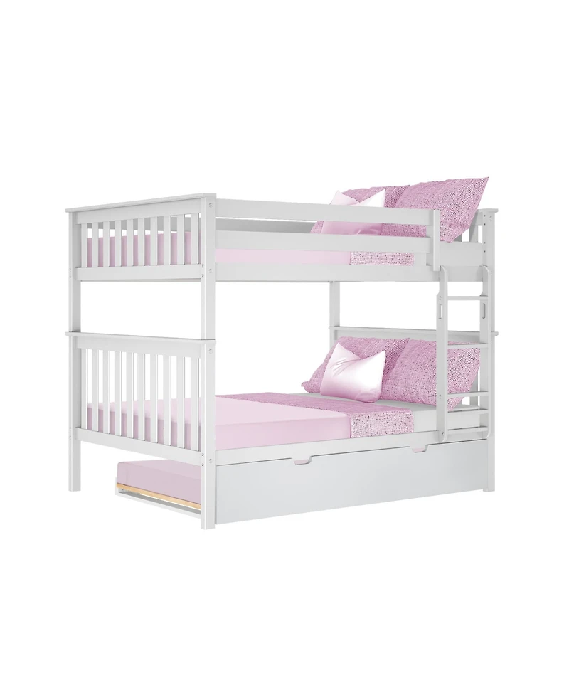 Max and Lily Full over Full Bunk Bed with Trundle Bed