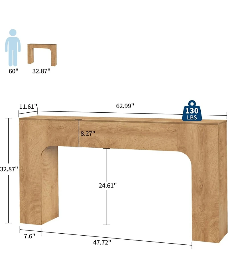 gaomon Long Console Table for Entryway,Slim Narrow Entrance Tables Farmhouse Wood Sofa Table Behind Couch for Entrance