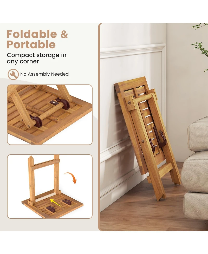 Sugift Outdoor Folding Side Table for Small Spaces and Garden Use