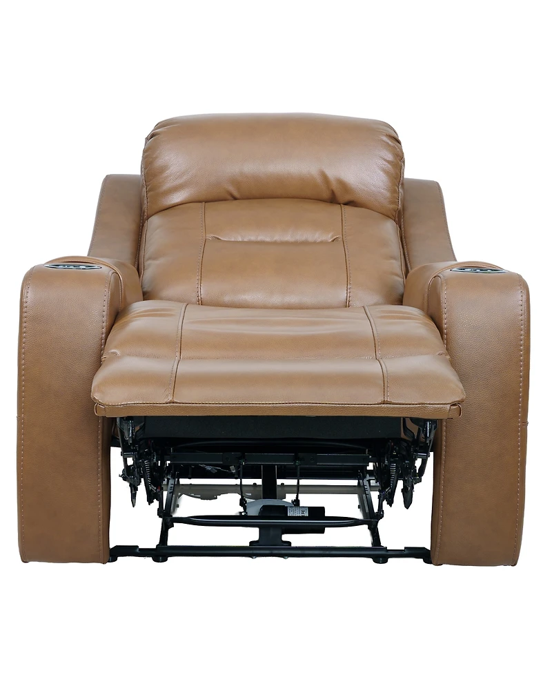 Belber Leather 41.75" Power Motion Lay Flat Recliner