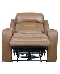 Belber Leather 41.75" Power Motion Lay Flat Recliner