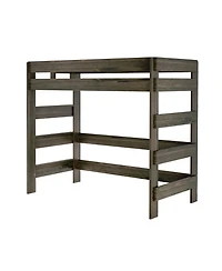 Max & Lily Solid Wood Modern Farmhouse High Loft Bed, Twin Bed Frame For Kids