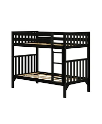 Max & Lily Bunk Bed, Scandinavian Solid Wood Twin over Beds for Kids