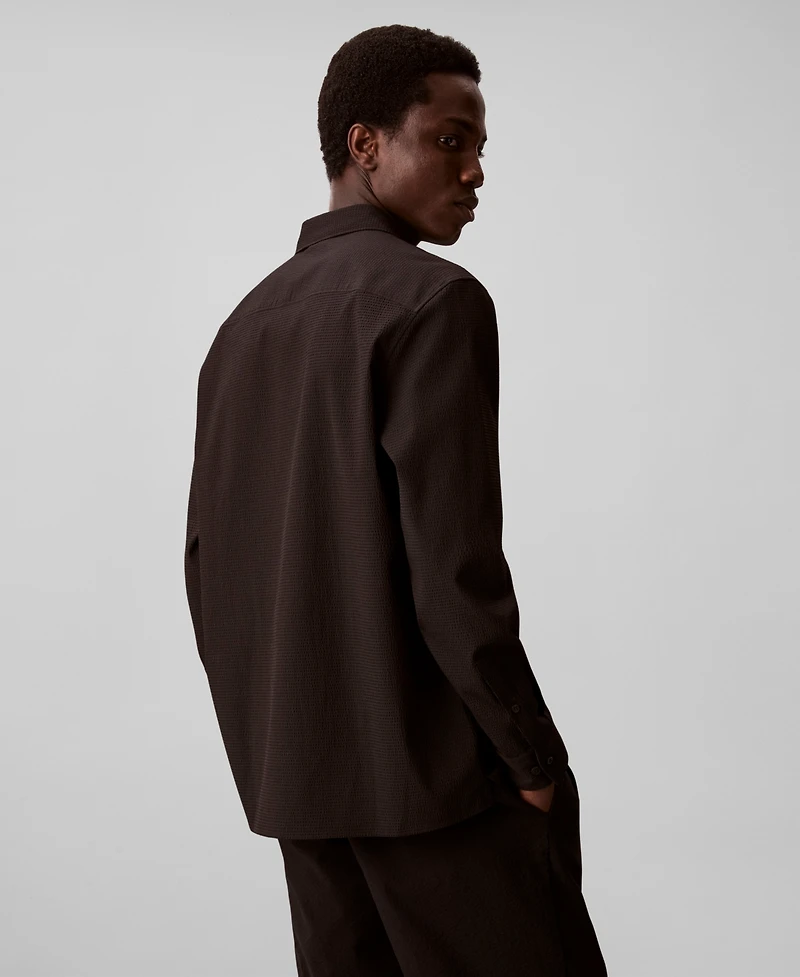 Calvin Klein Men's Collared Neck Long-Sleeve Shirt