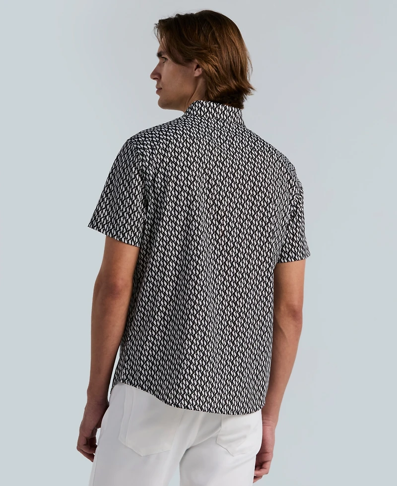 Perry Ellis Men's Slim-Fit Wave Print Shirt