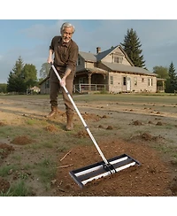 Sugift Updated Lawn Leveling Rake, Stainless Steel for Yard and Golf Course