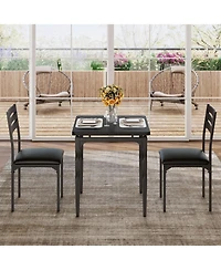 gaomon 3 Piece Dining Table Set, Farmhouse Style and Chairs Set for 2, Room Kitchen Apartment